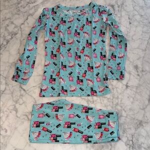 Lev Baby Avery Toddler along Charming Kids Pajama Set with Makeup/Nails Print 3T
